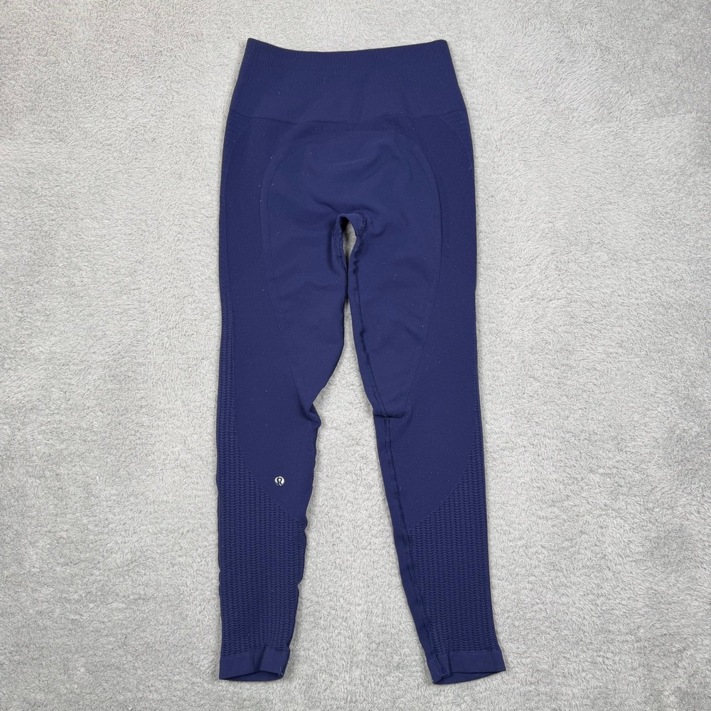 Lululemon Ebb to Street Tight Navy Blue‎ Seamless High Rise Mesh Leggings 25in